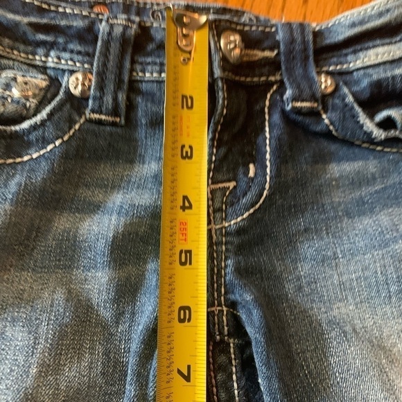 Miss Me Bermuda Jean Shorts Youth Size 10 Blue Denim Rhinestones - Picture 10 of 11